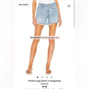 Agolde Parker longline denim shorts in color swap meet